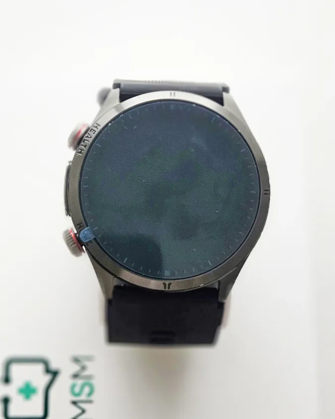 MSM Health smartwatch on branded packaging
