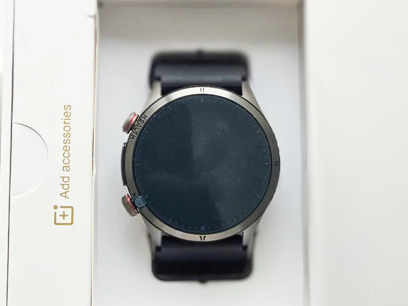 MSM smartwatch in open retail packaging